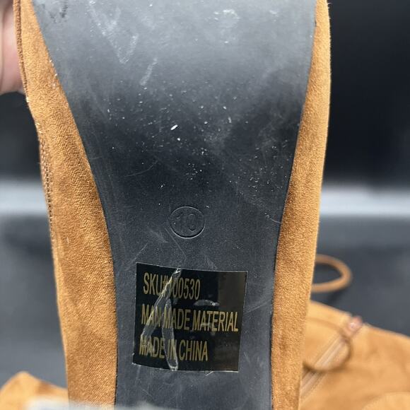 Torrid Womens 10 Brown Suede Lace Up Heeled Combat Booties - Picture 9 of 9